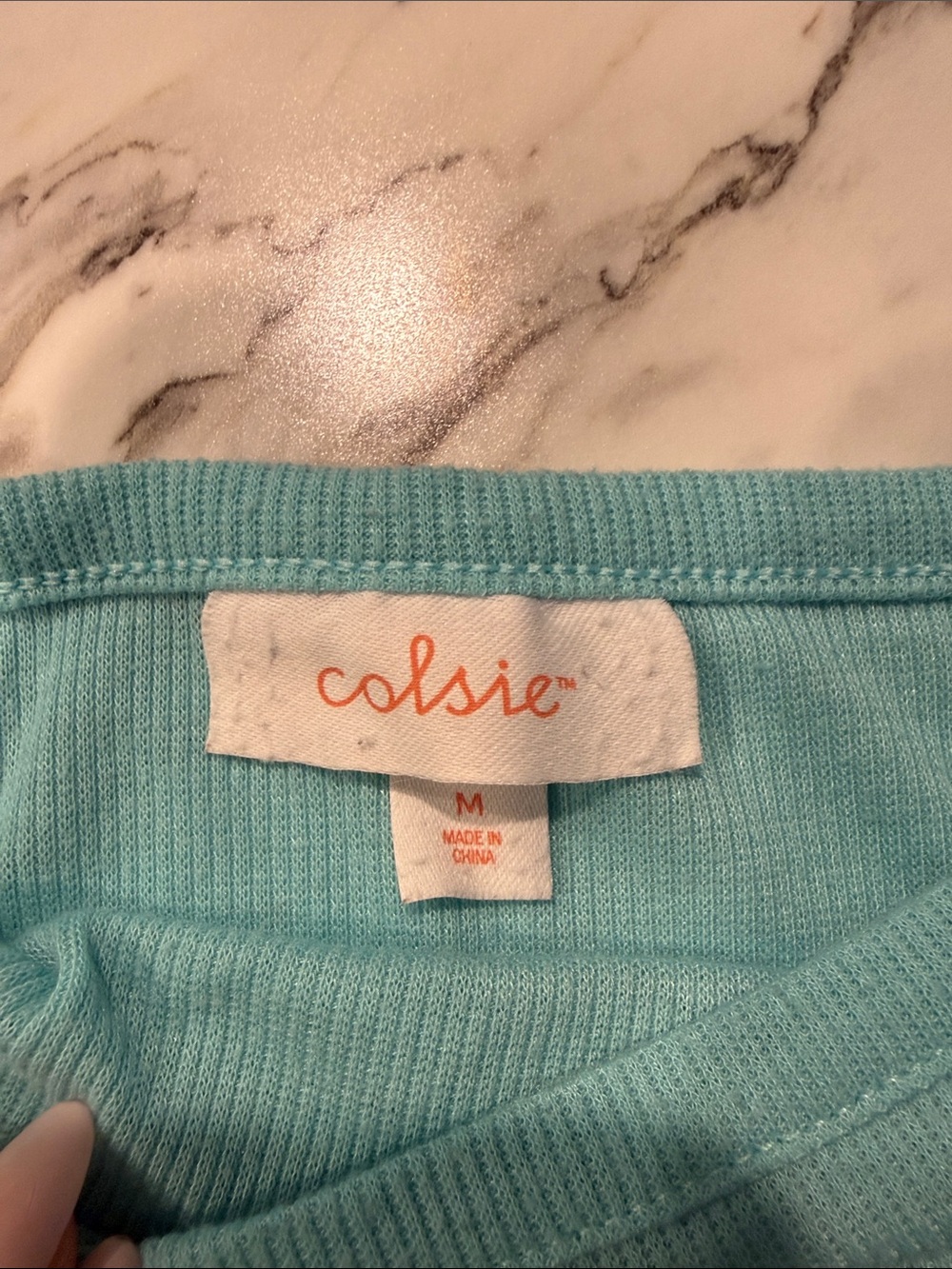 Colsie Aqua Ribbed Crop Tank - Picture 2 of 3